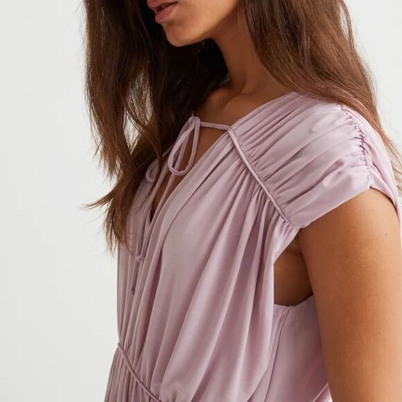 H&M Long Gathered Romantic Dress Flowy Voluminous - Picture 2 of 6